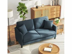 DripeX 2/3 asientos en terciopelo de Teddy, sofá de comodidad correcta en madera maciza, loveseat con reposabrazos, 165x78x89cm, -gris