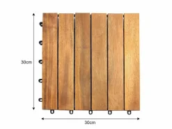 39 Baldosas de Madera Acacia con Base Plástica Duradera Cuadradas Baldosas de Madera Azulejos Suelo para Patio Balcón Terraza Cobertura 3.5m² Fácil Instalación