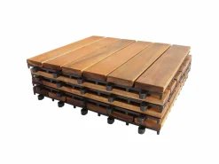 39 Baldosas de Madera Acacia con Base Plástica Duradera Cuadradas Baldosas de Madera Azulejos Suelo para Patio Balcón Terraza Cobertura 3.5m² Fácil Instalación