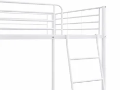 Outlet Vente-unique 2 literas de metal de 140 x 190 cm + colchón - GEMINI Blanco