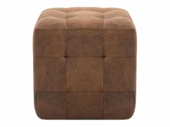 Clearance 2 piezas Pufs Marrones 30 x 30 x 30 cm Piel Sintética Ante Marru00f3n