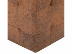 Clearance 2 piezas Pufs Marrones 30 x 30 x 30 cm Piel Sintética Ante Marru00f3n