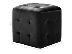 New 2 piezas Pufs 30 x 30 x 30 cm Tejido terciopelo Reposapiés