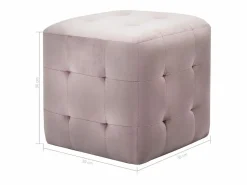 Sale 2 piezas Pufs 30 x 30 x 30 cm Tejido terciopelo Reposapiés