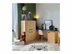 Online Calicosy 1 puerta 2 estantes Armario de pino dinámico Beige