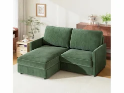 New 2 -Seater Corner Sofa - ángulo reversible derecho / izquierda - 180x140x86cm - en tela de terciopelo acanalado - carga máxima de 300 kg - Todos Los Sofás|Sofá - 2 Plazas