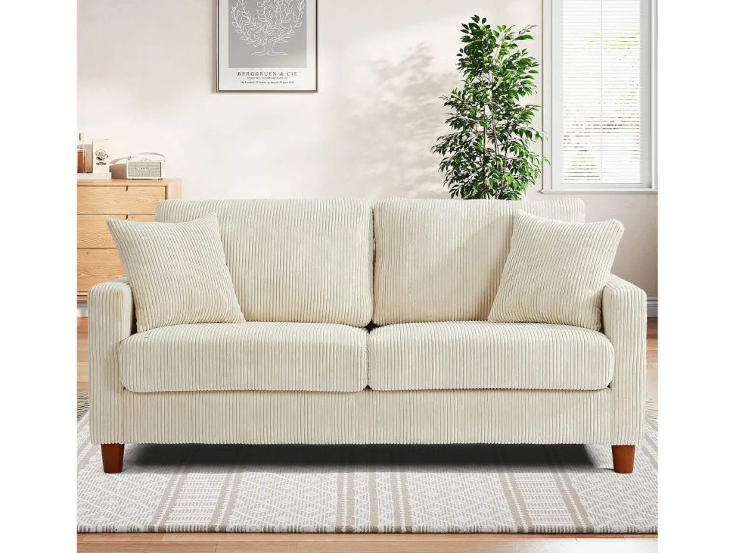 Best 2 -Seater Velvet Sofa, con 2 cojines, asientos profundos de 56 cm, 178x76x89cm, Todos Los Sofás|Sofá Escandinavo