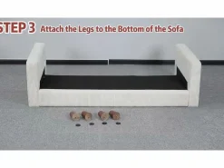 Online 2 -Sofá de terciopelo de 2 salas, con 2 cojines, 56 cm de asientos profundos, 178x76x89cm, Sofá Escandinavo