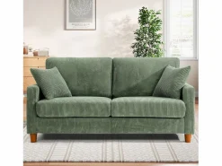 Online 2 -Sofá de terciopelo de 2 salas, con 2 cojines, 56 cm de asientos profundos, 178x76x89cm, Sofá Escandinavo