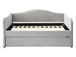 Discount Vente-unique 2 sofás cama extraíbles de 90 x 190 cm en terciopelo + colchón MATHILDE Gris claro