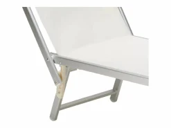 Discount Beach & Garden 4 Tumbonas plegables de aluminio con parasol para playa - Santorini Stock - Blanco