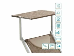 Online Beach & Garden 2 Tumbonas plegables de aluminio con parasol para playa - Santorini Limited Edition Stock - Nature - Santorini Gris