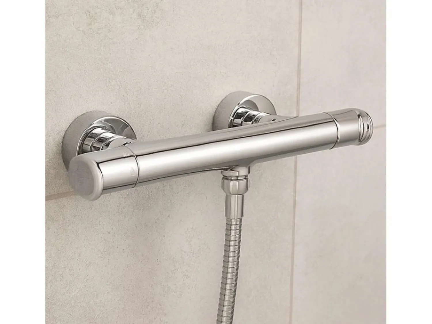 Essebagno Aero mezclador termostático para ducha cromado Huber Plateado