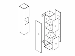 New AICA Armario auxiliar Armario de baño, 30 x 30 x 131.5 cm, Con compartimento divisorio y amplio espacio de almacenamiento， colgar de pared color Columna De Baño