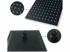 Aica Columna de Ducha Termostática Negra Mate con Alcachofa Cuadrada y Rociador Superior Grande 20 cm x 20 cm