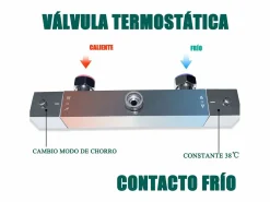 Aica columna de ducha termostática plata brillante rociador superior acero inoxidable para baño