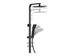 Outlet Aica columna de ducha termostática mate cuadrada 768-1200mm para baño Negro