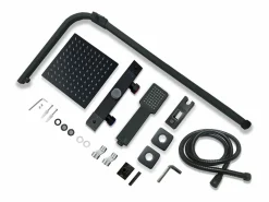 Outlet Aica columna de ducha termostática mate cuadrada 768-1200mm para baño Negro