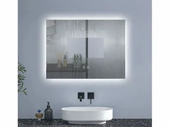 Best AICA Espejo de baño con luz LED,80 x 60 cm,luz tres colores+ antivaho+ brillo ajustable+ función de memoria agapada Accesorios De Cuarto De Baño|Espejo De Cuarto De Baño