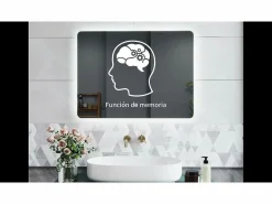 AICA Espejo de baño con luz LED,120 x 70 cm,luz led+ brillo ajustable+ función de memoria agapada