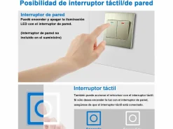 AICA Espejo de baño con luz LED,120 x 70 cm,luz led+ brillo ajustable+ función de memoria agapada