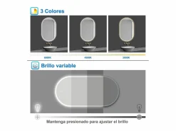 Best Espejo de baño LED 450 x 750 mm, ovalado, antivaho, luminosidad regulable Espejo De Cuarto De Baño|Accesorios De Cuarto De Baño