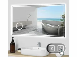 Online Espejo de baño LED 120×70cm,Bluetooth,3×lupa Accesorios De Cuarto De Baño|Espejo De Cuarto De Baño
