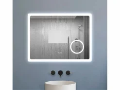 Discount Espejo de baño LED 80×60cm,Bluetooth,Espejo de aumento Accesorios De Cuarto De Baño|Espejo De Cuarto De Baño