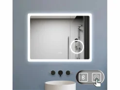 Discount Espejo de baño LED 80×60cm,Bluetooth,Espejo de aumento Accesorios De Cuarto De Baño|Espejo De Cuarto De Baño