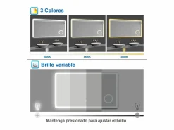 Discount Espejo de baño LED 80×60cm,Bluetooth,Espejo de aumento Accesorios De Cuarto De Baño|Espejo De Cuarto De Baño