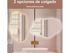 Hot AICA ESPEJO ESPEJO de BAÑO 80 x 55 cm Luz de 3 Colores+ Antivaho+ Brillo Ajustable+ Memoria de Agapada Accesorios De Cuarto De Baño|Espejo De Cuarto De Baño