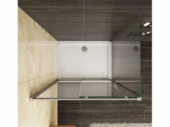 Aica Mampara de ducha corredera+panel lateral,vidrio templado 5mm,(1361-1401)x(680-700)x1850mm Transparente