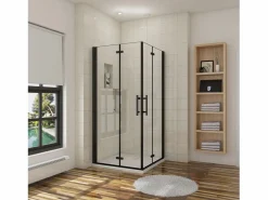 Mampara de ducha cuadrada plegable vidrio easyclean 5mm,(780-800)x(780-800)x1900mm Mampara De Ducha
