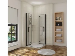 Mampara de ducha cuadrada plegable vidrio easyclean 5mm,(780-800)x(780-800)x1900mm Mampara De Ducha