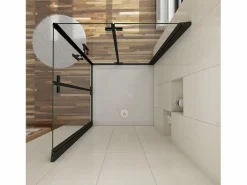 Mampara de ducha cuadrada plegable vidrio easyclean 5mm,(780-800)x(780-800)x1900mm Mampara De Ducha