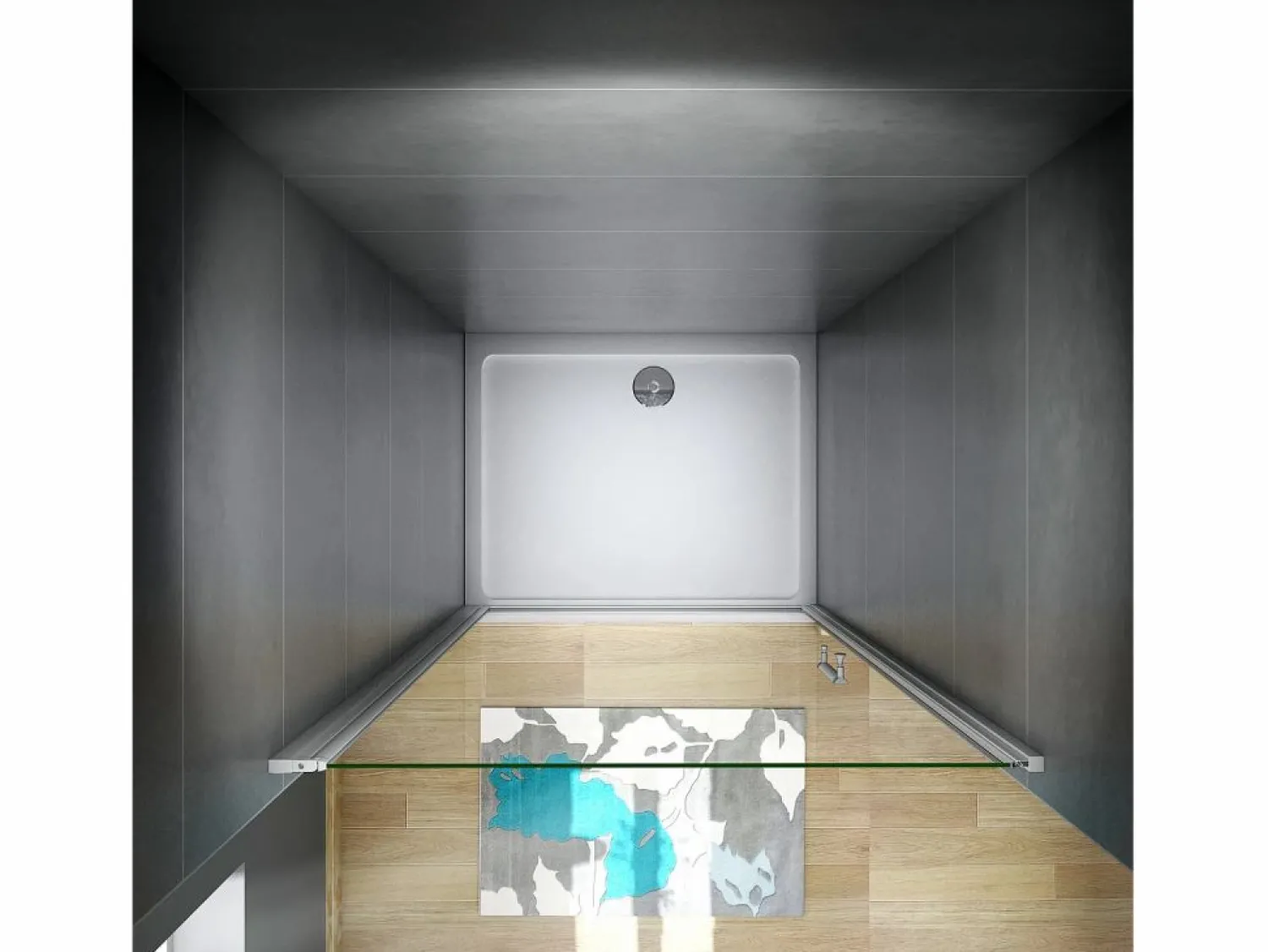 Online Aica Mampara de ducha frontal abatible perfil blanco/gris mate vidrio 5mm (686-716)x1850mm Transparente