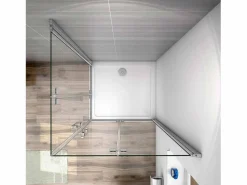 Aica Mampara de ducha rectangular angular plegable 6mm antical,(980-1000)x(1080-1100)x1850mm Transparente