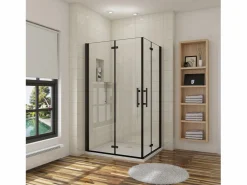 Best Mampara de ducha rectangular plegable vidrio easyclean 5mm,(880-900)x(980-1000)x1900mm Mampara De Ducha