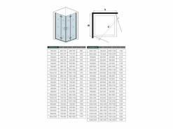 Best Mampara de ducha rectangular plegable vidrio easyclean 5mm,(880-900)x(980-1000)x1900mm Mampara De Ducha