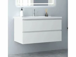 New Mueble de baño con lavabo, mate, 99 x 44,5 x 52 cm Mueble De Baño Simple