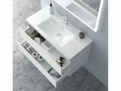 New Mueble de baño con lavabo, mate, 99 x 44,5 x 52 cm Mueble De Baño Simple