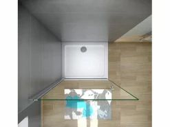New Aica Walkin Mampara de Ducha Frontal Abatible,Perfil Cromado,Vidrio Antical 6mm (705-725)x1950mm Transparente