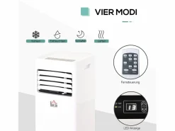 Aire acondicionado portátil 3 en 1 de 21 kW con control remoto, temporizador de 24 horas, 2 velocidades, refrigeración, deshumidificación y ventilador