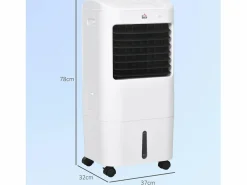 Outlet Aire acondicionado portátil 3 en 1 con función de enfriamiento y humidificación, 15 L, oscilación de 60°, control remoto, pantalla LED, para habitaciones de 20 m² Aire Acondicionado, Ventilación