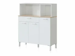 Clearance Alacena cocina Colin 3 Puertas Blanco Artik (Blanco Mate) - Roble Canadian Cajonera De Escritorio