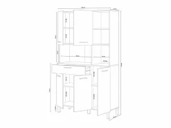 Online Alacena cocina Colin 5 Puertas Blanco Artik (Blanco Mate) - Roble Canadian Cajonera De Escritorio