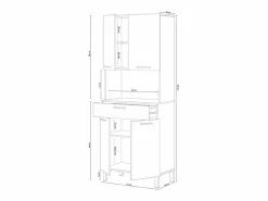 Best Alacena cocina Colin 4 Puertas Blanco Artik (Blanco Mate) - Roble Canadian Cajonera De Escritorio