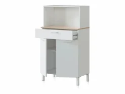 duehome Alacena cocina Colin 2 Puertas Blanco Artik (Blanco Mate) - Roble Canadian