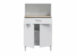 duehome Alacena cocina Colin 2 Puertas Blanco Artik (Blanco Mate) - Roble Canadian