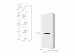 Outlet Alacena Herring en melamina con 4 puertas y 5 estantes , blanco , 170 cm X 60 cm X 30 cm Aparador De Cocina